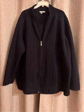 Sonoma Navy Blue Quilted Zip-Front Pea Coat